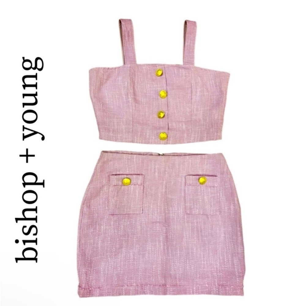 Bishop + young pink/purple tweed top ONLY NWT Medium